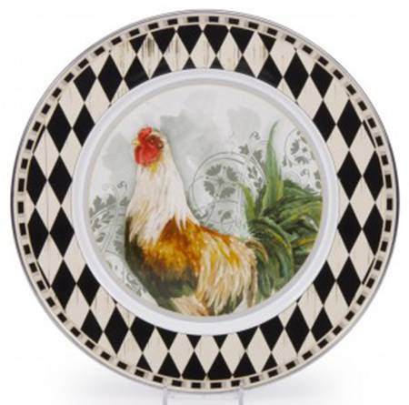 Rooster Royale Enamelware Service Plate (Charger)