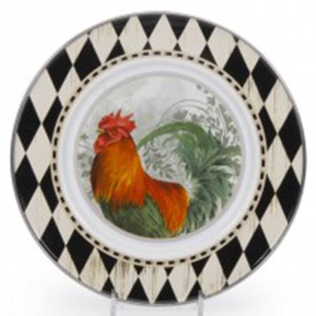 Rooster Royale Enamelware Individual Sandwich Plate