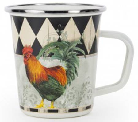 Rooster Royale Enamelware Latte Mug