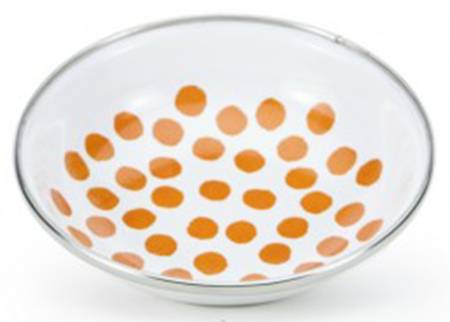 Malibu Dots Orange Enamelware Tasting Plate/Dish