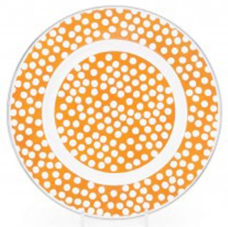 Malibu Dots Orange Enamelware Individual Sandwich Plate