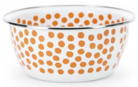 Malibu Dots Orange Enamelware Individual Salad Bowl
