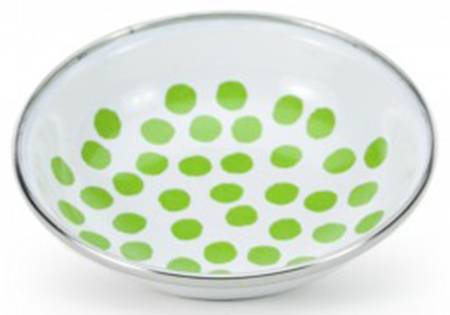 Malibu Dots Green Enamelware Tasting Plate/Dish