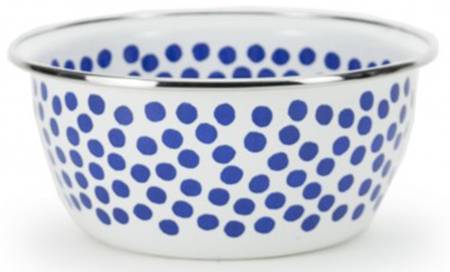 Malibu Dots Blue Enamelware Individual Salad Bowl