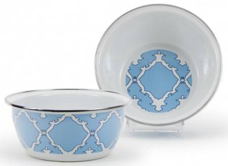 Charleston Blue Enamelware Individual Salad Bowl