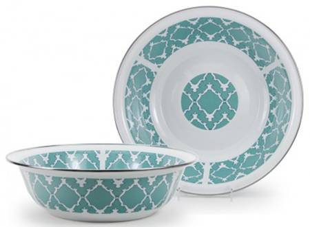Charleston Green Enamelware 13" Round Serving Bowl