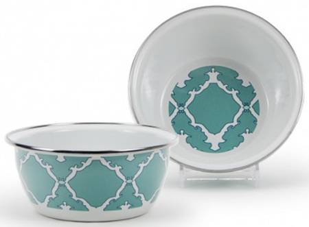 Charleston Green Enamelware Individual Salad Bowl