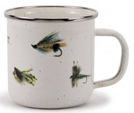 Fishing Fly Enamelware Mug