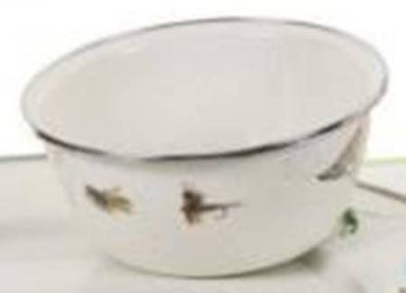 Fishing Fly Enamelware Individual Salad Bowl