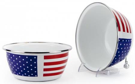 Stars and Stripes Enamelware Individual Salad Bowl