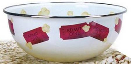 Popcorn Enamelware 10" Round Serving Bowl