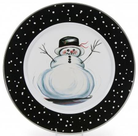 Snowman Enamelware Service Plate (Charger)