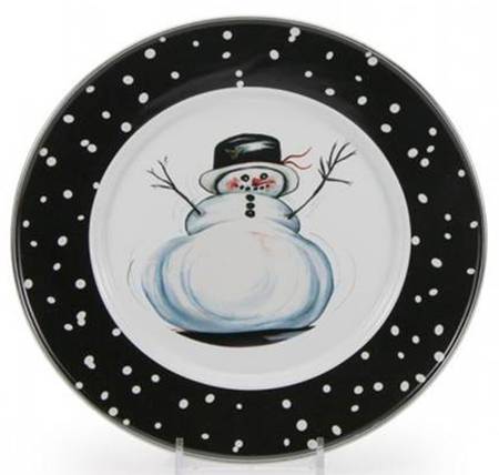 Snowman Enamelware Individual Sandwich Plate