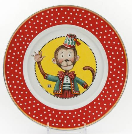 Monkey Enamelware Child's Plate