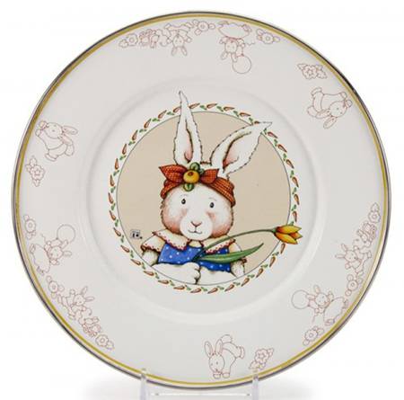 Bunny Enamelware Child's Plate