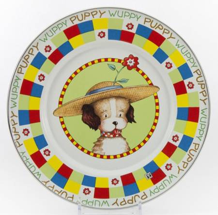 Puppy Enamelware Child's Plate