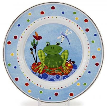 Leaping Enamelware Child's Plate