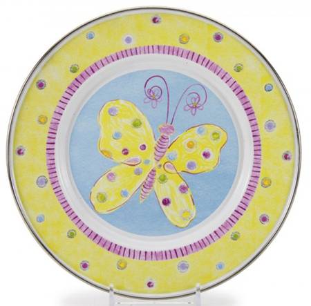 Fluttering Enamelware Child's Plate