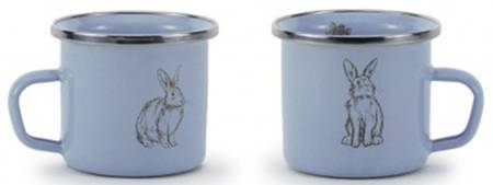 Blue Bunnies Enamelware Child's Mug