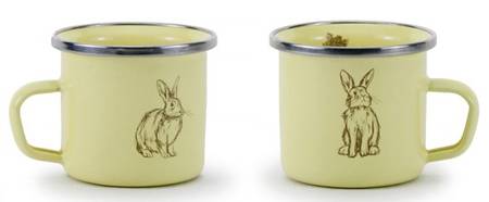 Yellow Bunnies Enamelware Child's Mug
