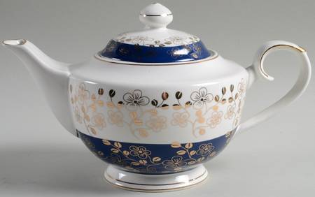 Cobalt Blue Gold Teapot & Lid