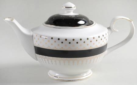 Pin Dots Black Teapot & Lid