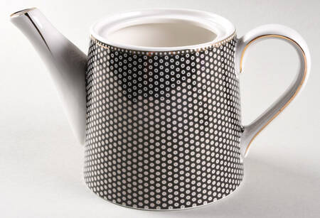 Black Gold Dots Teapot No Lid