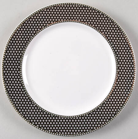 Black Gold Dots Salad Plate