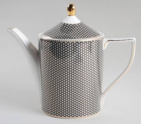 Black Gold Dots Tea/Coffee Pot & Lid