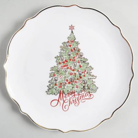 Star Tree Scallop Salad/Dessert Plate