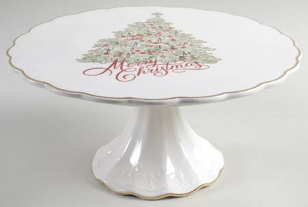 Star Tree Scallop 10" Diameter Pedestal Cake Stand