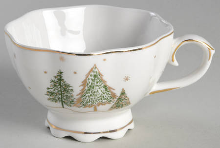 Green Gold Trees Footed Cup
