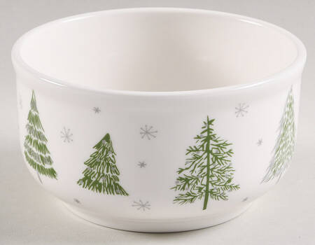 Green Gold Trees 16 Oz Round Plastic Microwave Bowl No Vent Lid