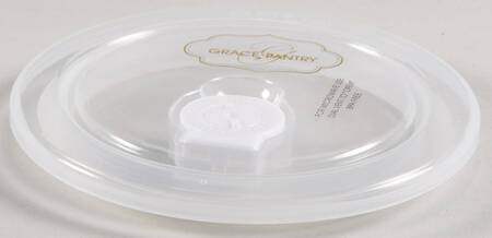 Green Gold Trees Vent Lid for 16 Oz Round Plastic Microwave Bowl