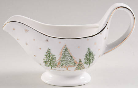 Green Gold Trees Gravy Boat
