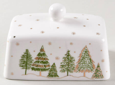 Green Gold Trees Lid for 1/4 Lb Butter
