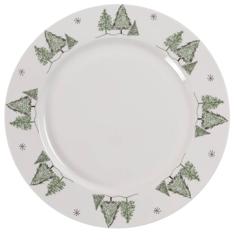 Green Gold Trees Dinner Plate