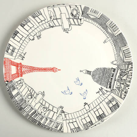 Ca C'est Paris Cake Plate