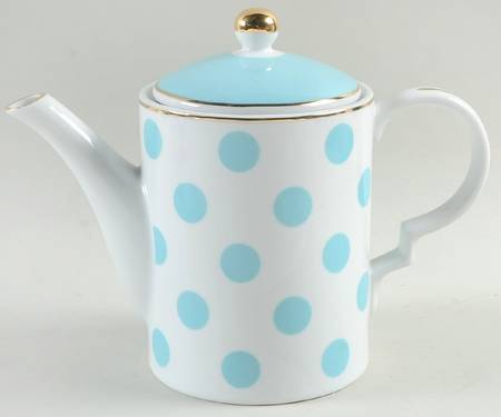 Polka Dots Aqua Teapot & Lid