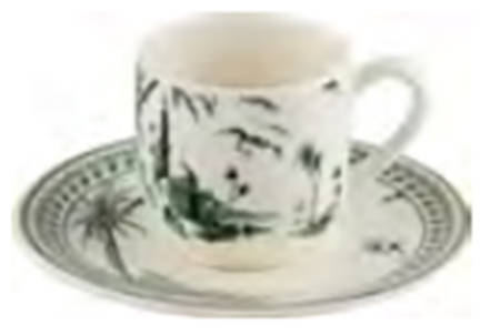 Les Depareillees Espresso Cup and Saucer Set