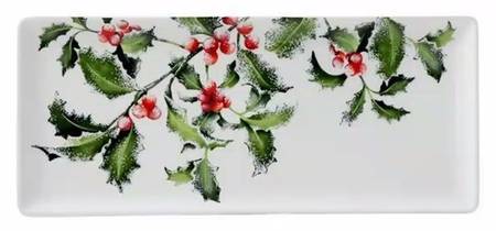 Holly Oblong Tray 14"