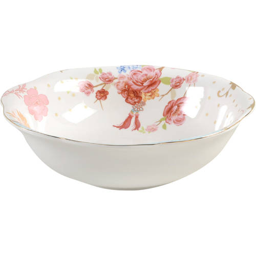 Pink Rose Dots 9" Round Serving Bowl