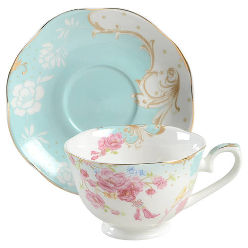 Pink Rose Dots Footed Cup & Saucer Set