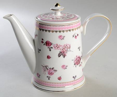 Pink Rose (Pink Band) Teapot & Lid