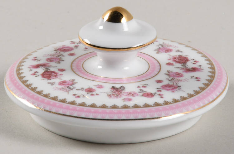 Pink Rose (Pink Band) Lid for Sugar Bowl