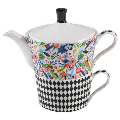 Mad Hatter Individual Teapot & Lid with Cup