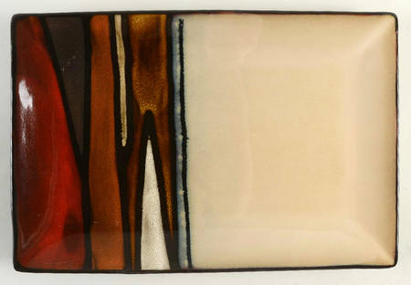 Matrice Red 14" Rectangular Serving Platter by Gibson Designs