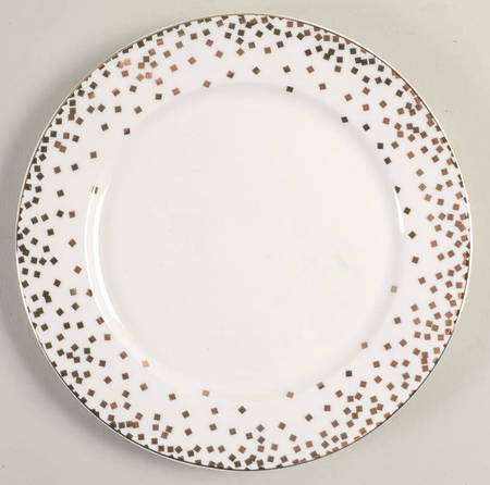 Gold Square Confetti Salad Plate