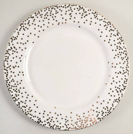 Gold Square Confetti Dinner Plate