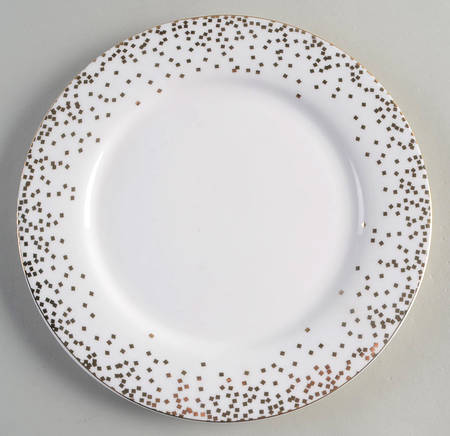 Gold Square Confetti Dinner Plate